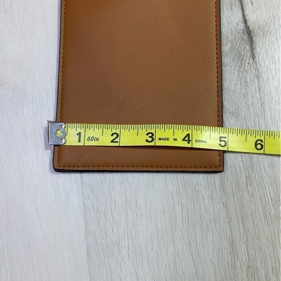 Nanette Lepore Crossbody Pouch, Brown Leather with Gold Printed Logo - Picture 3 of 7